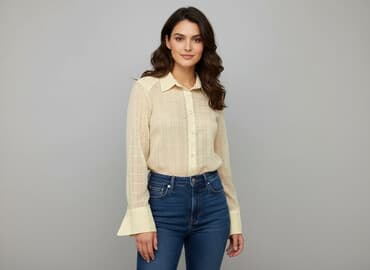 bluzki w kratkę czerwona: Women's blouse, size L — 1