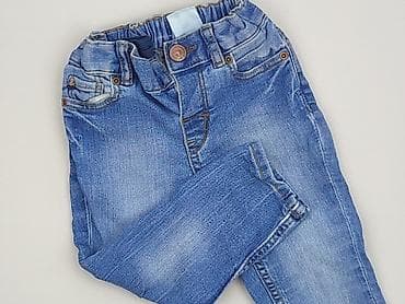 dresy mango: Spodnie jeansowe, H&M, 9-12 miesięcy, stan - Bardzo dobry — 1