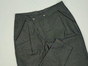 czarne spodnie z białą nitką: Spodnie materiałowe damskie, rozmiar M — 1