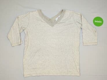 beżowa bluzka z dekoltem w serek: Women's blouse, size L — 3