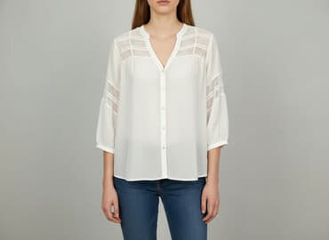 koszulka z tiulem: Vila, Bluzka damska, rozmiar M — 8