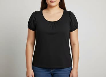 czarne t shirty damskie w serek: Next, T-shirt damski, rozmiar XL — 7