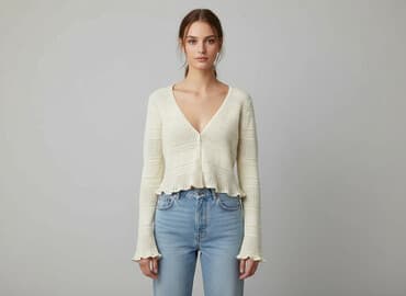 ubrania na szydełku krok po kroku: Cropp, Kardigan damski, rozmiar S — 1