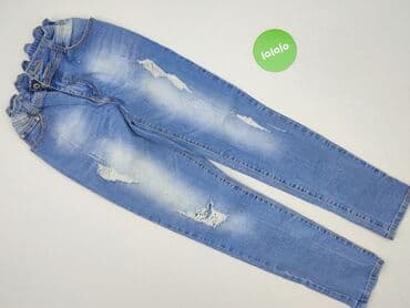 spodnie z dziurami wysoki stan: Jeansy damskie, M — 2