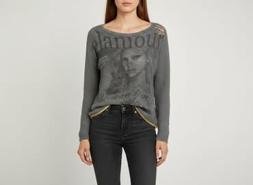 klapki z futerkiem firmowe: Sweter damski, rozmiar M — 6