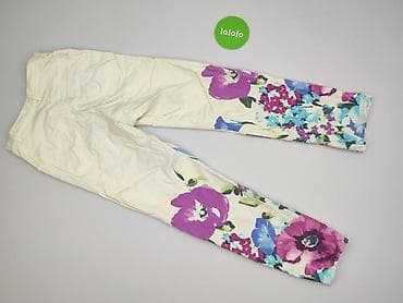 klapki transparentne ccc: Damskie spodnie z kwiatowym nadrukiem - Kolor bazowy: kremowy/ecru - — 3