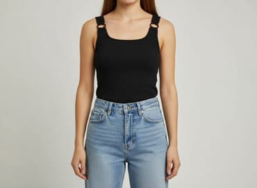 shein czarne bluzki: Shein, T-shirt damski, rozmiar S — 6