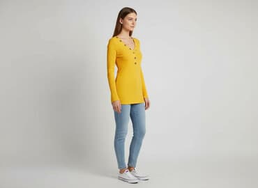 bluzki prazkowane: La Pia, T-shirt damski, rozmiar One size — 7