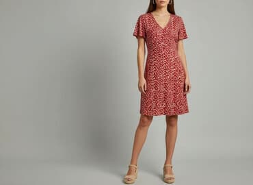 czerwone sukienki plus size: Sukienka damska, rozmiar M — 6