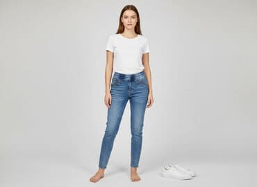 jeansy jogger damskie: Miss RJ, Jeansy damskie, rozmiar S — 6