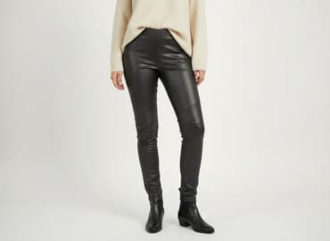 legginsy eko skóra push up: Legginsy Eleganckie damskie, rozmiar S — 1