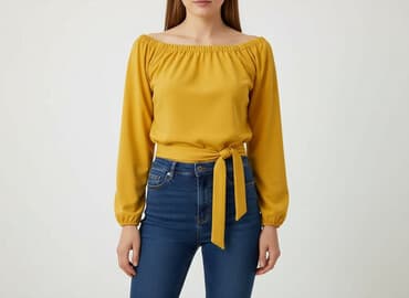 żółte bluzki z krótkim rękawem: Bluzka damska, rozmiar S — 6