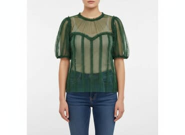 szmaragdowa bluzki damskie: Bluzka damska, rozmiar M — 6