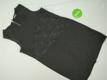 czarna sukienka ze srebrnymi wstawkami: Yessica, Sukienka damska, L — 2