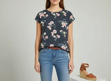 granatowe bluzki: Greenpoint, Bluzka damska, rozmiar L — 6