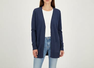 sweter z dekoltem v: E-vie, Kardigan damski, rozmiar S — 6