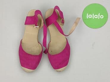 sukienka i sandały na koturnie: Sandały damskie, rozmiar 37 — 2