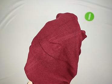 Kobiety: Bordowe damskie spodnie dzianinowe wide leg - Krój: szerokie nogawki — 5