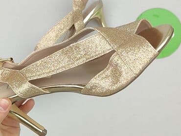 jaki kolor rajstop do złotej sukienki: Sandały damskie, 39 — 6