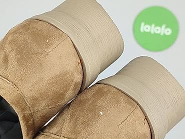 buty m: Damskie mokasyny na platformie - Rozmiar: 39 - Kolor: beż/karmel - — 5