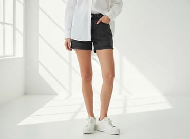 szorty jeansowe damskie szare: Szorty damskie, rozmiar L — 6