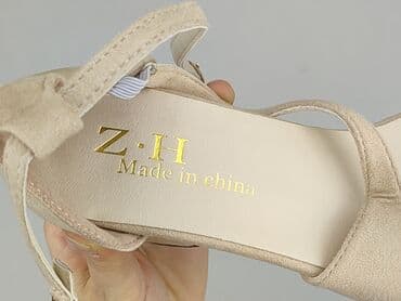 ccc srebrne sandały na obcasie: Sandały damskie, rozmiar 38 — 5