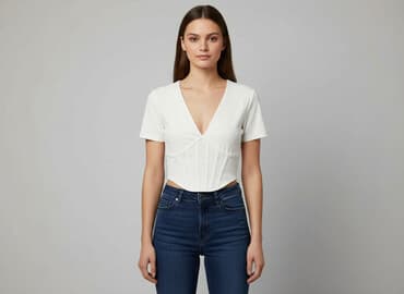 bluzki z odcieciem pod biustem: Amisu, Bluzka damska, rozmiar XS — 6