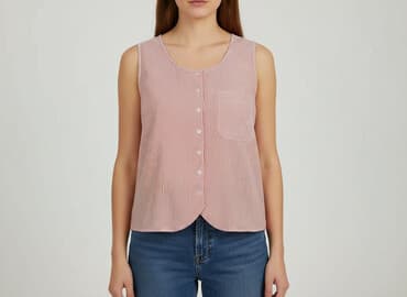 bluzki w czerwono białe paski: Women's blouse, size L — 1