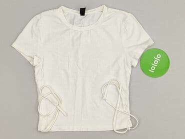 koszulka ze ściągaczem na dole: Shein, T-shirt damski, S — 2