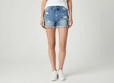 krótkie spodenki z wysokim stanem poszarpane: M.Sara, Szorty damskie, rozmiar XS — 7