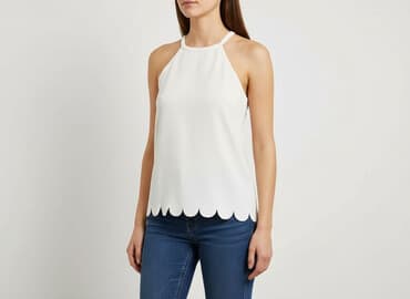 białe koturny sandały ccc: Papaya, T-shirt damski, rozmiar S — 7