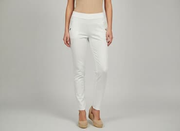 białe rajstopy rossmann: Spodnie materiałowe damskie, rozmiar L — 7