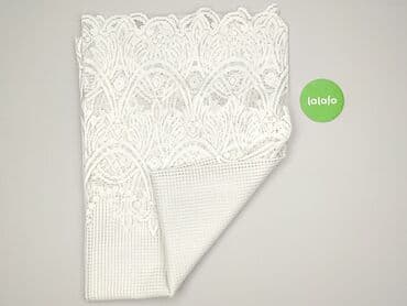 Home Decor: Biała tkanina siatkowa z koronkowym wzorem. Materiał charakteryzuje — 3