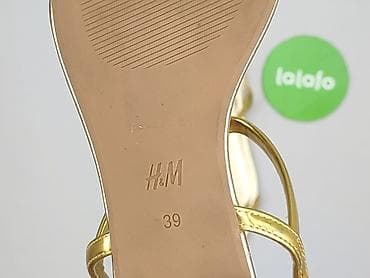 biale klapki hermes: H&M, Sandały damskie, rozmiar 39 — 4