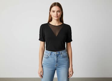 koszulki z krótkim rękawem damskie: T-shirt damski, rozmiar M — 1