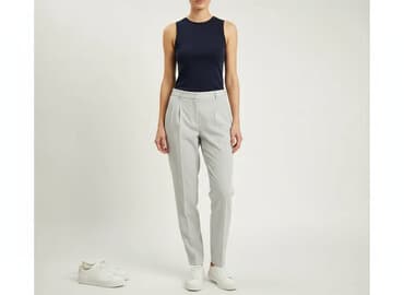 jasne buty: Spodnie materiałowe damskie, rozmiar S — 5