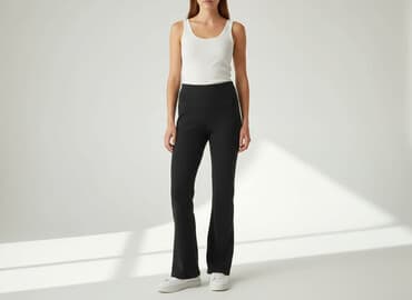 sinsay spodnie czarne z wysokim stanem: Sinsay, Spodnie materiałowe damskie, rozmiar L — 1