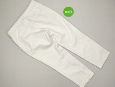 biale szerokie jeansy: Spodnie materiałowe damskie, rozmiar L — 3