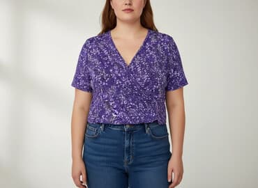 eleganckie bluzki w kwiaty: W, Bluzka damska, rozmiar 4XL — 7