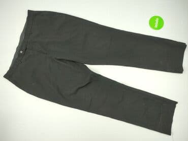 szare szerokie jeansy: Spodnie materiałowe damskie, rozmiar L — 2