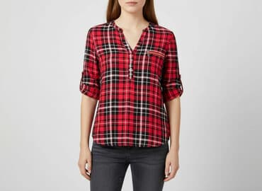 bluzka w kratę czarno biala: Mohito, Bluzka damska, rozmiar S — 1