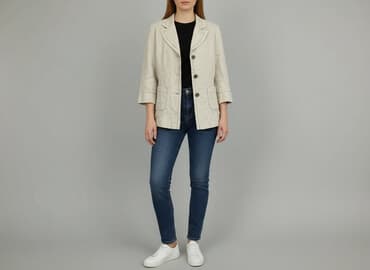 lniana marynarka damska zara: Marynarka damska, rozmiar L — 6