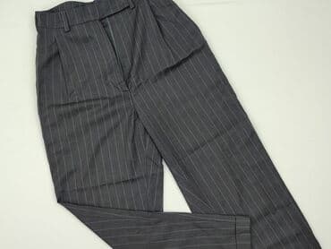 spodnie z wysokim stanem czarne eleganckie: Material trousers for women, size S — 2