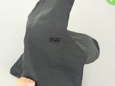 szare szerokie jeansy: Spodnie materiałowe damskie, rozmiar L — 4