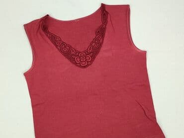 czerwona bluzka z dekoltem v: Bluzka damska, rozmiar S — 2