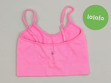 biustonosze 65c: Różowy top/bra sportowy dla kobiety - Model: krótki top na cienkich — 3