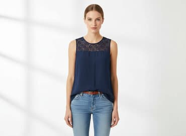 real niebieska koszulka: Bluzka damska, S — 7