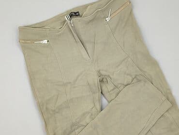 legginsy beżowe prążkowane: CLICK, Legginsy Eleganckie damskie, rozmiar L — 2