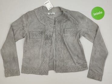 sweter w paski z serduszkiem: Kardigan damski, M — 2