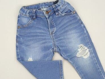 pajacyk z weluru: Denim pants, Lindex, 6-9 months, condition - Good — 1